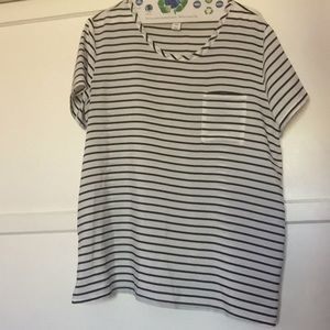 Old Navy stripped blouse, white and navy blue